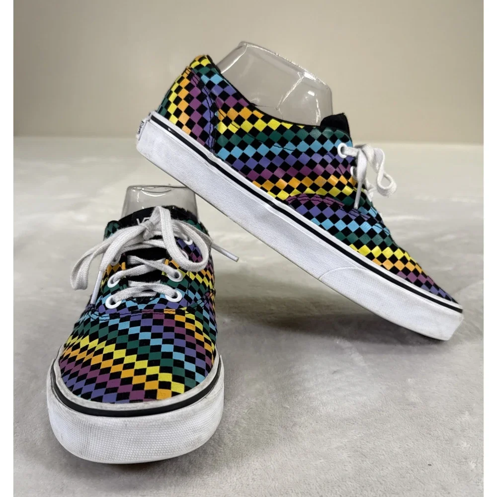 Vans Doheny Rainbow Mini Checkered Canvas Sneakers Women's Size 8.5 Bnfts Chrty - Picture 1 of 16